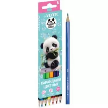Карандаши цветные de VENTE Yummy Panda, 6 цветов, 2М, шестигранные