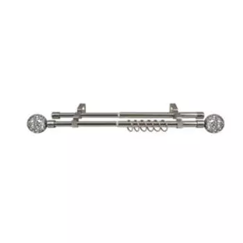 Карниз Ажур двухрядный кованный раздвижной, 1.6-3 м, матовое серебро