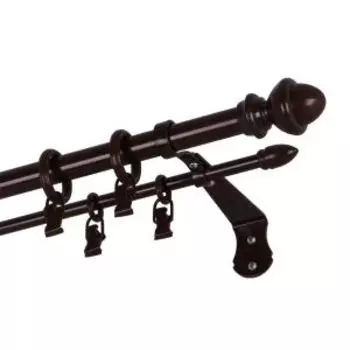 Карниз двухрядный Арт-Декор, 300 см, металл, коричневый