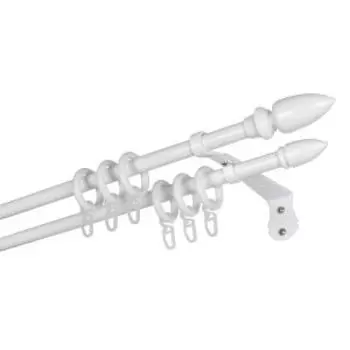 Карниз двухрядный Gracia, 200 см, металл/пластик, белый