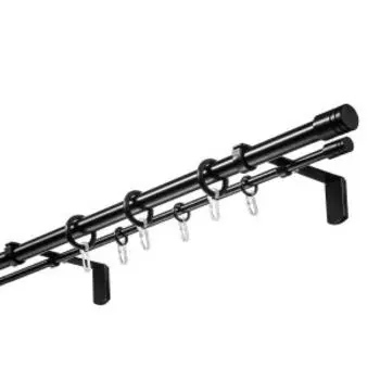 Карниз двухрядный Neo 20/10, 300 см, черный (составной)