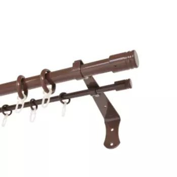 Карниз двухрядный Neo 20/10, 300 см, коричневый (составной)