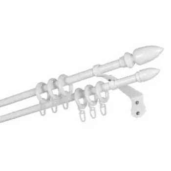 Карниз двухрядный составной Gracia, 300 см, металл/пластик, белый