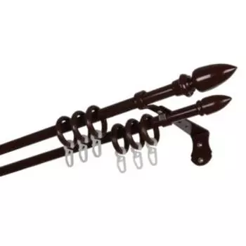 Карниз двухрядный составной Gracia, 300 см, металл/пластик, коричневый