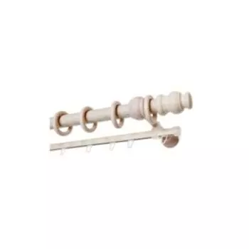 Карниз двухрядный составной Уют, 300 см, дерево, беленый дуб