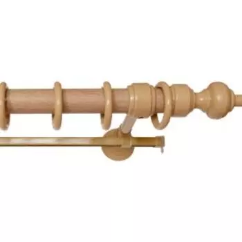 Карниз двухрядный Уют, 200 см, дерево, светлый дуб