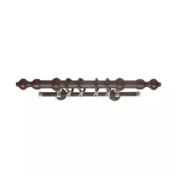 Карниз двухрядный Vito, 240 см, металлопластик, орех