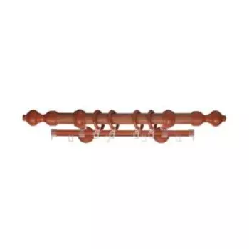 Карниз двухрядный Vito, 240 см, металлопластик, вишня