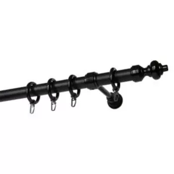 Карниз однорядный Уют, 150 см, d 28, черный/пластик