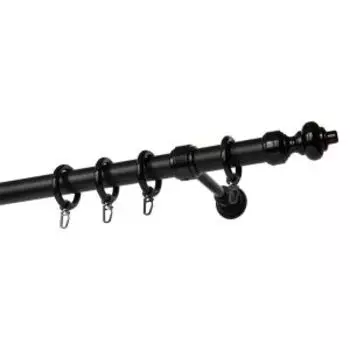 Карниз однорядный Уют, 300 см, d 28, черный/пластик