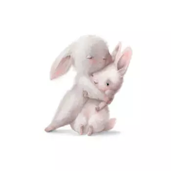 Картина на холсте Милые зайчики, 40х40 см