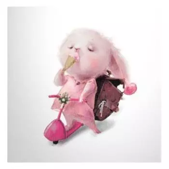 Картина на холсте PosterMarket Зайка на мотоцикле, 40х40 см