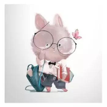 Картина на холсте PosterMarket Зайка в очках, мальчик, 40х40 см