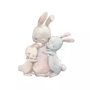 Картина на холсте Семья зайчиков, 40х40 см