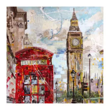 Картина на холсте Телефонная будка, 40х40 см