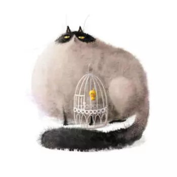 Картина на холсте Толстый кот, 40х40 см