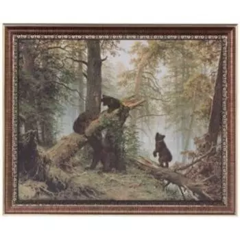 картина в раме DEKART Утро в сосновом лесу, 40х50см