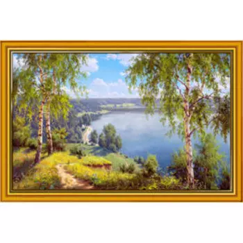 Картина в раме На берегу реки, 30х20 см