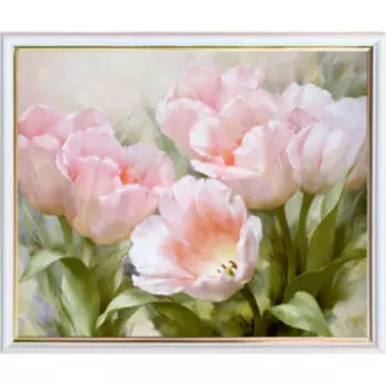 Картина в раме Розовые тюльпаны, 30х25 см