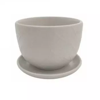 Кашпо цветочное с подставкой, 0,5л, светло-серый