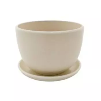 Кашпо цветочное с подставкой, 0,5л, жемчужно-белый