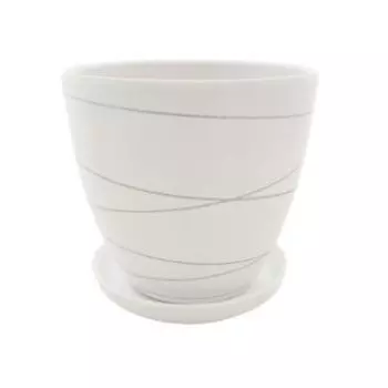 Кашпо цветочное с подставкой, 2,4л, белый
