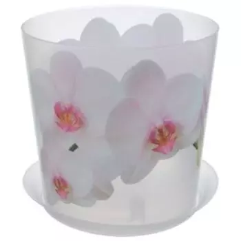 Кашпо Деко с подставкой, 12,5см, 1,2л, белый, пластик