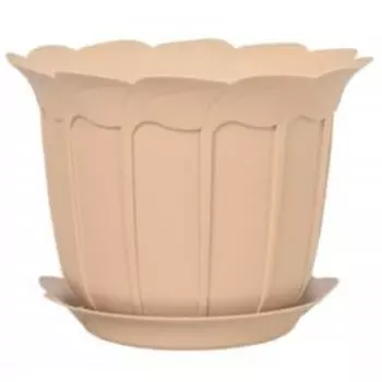 Кашпо-горшок Laura с поддоном, 24 см, 4 л, терракот, пластик