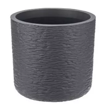 Кашпо IDEA Сланец с вставкой, 20 см, 3,4 л, графитовый