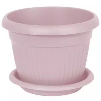 Кашпо Ливия с поддоном, 120 мм, 0,6 л, пластик, чайная роза