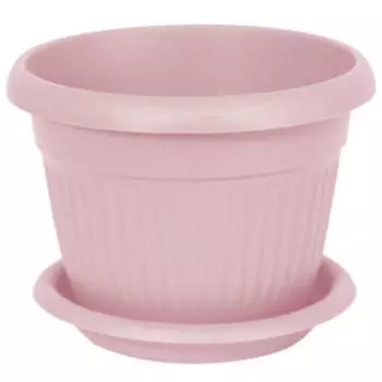 Кашпо Ливия с поддоном, 160 мм, 1,4 л, пластик, чайная роза