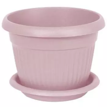 Кашпо Ливия с поддоном, 200 мм, 2,8 л, пластик, чайная роза