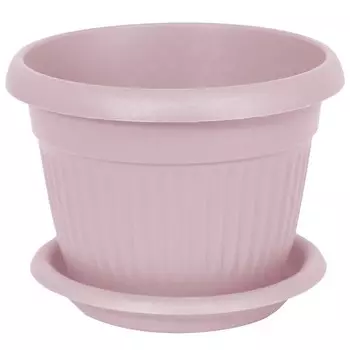 Кашпо Ливия с поддоном, 240 мм, 4,6 л, пластик, чайная роза