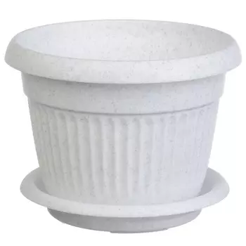 Кашпо Ливия с поддоном, 280 мм, 7,4 л, пластик, мраморный