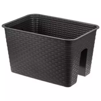 Кашпо на перила Ротанг, 12 л, коричневый, пластик