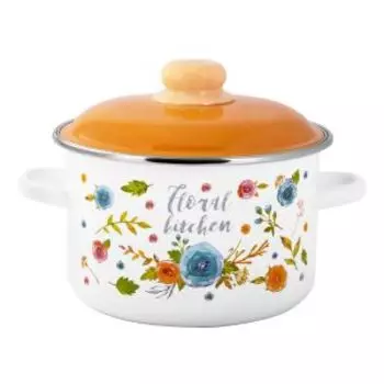 Кастрюля Appetite Floral kitchen, 4 л, эмаль