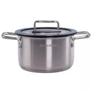 Кастрюля Attribute Argento, 18 см, 2.5 л, индукция, нерж. сталь/стекло