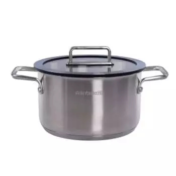 Кастрюля Attribute Argento, 20 см, 3.4 л, индукция, нерж. сталь/стекло