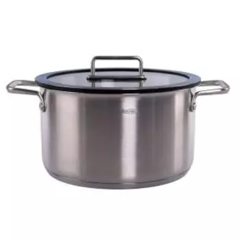 Кастрюля Attribute Argento, 24 см, 5 л, индукция, нерж. сталь/стекло