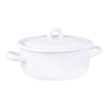 Кастрюля цилиндрическая с крышкой Ретро, 1,45 л, эмаль