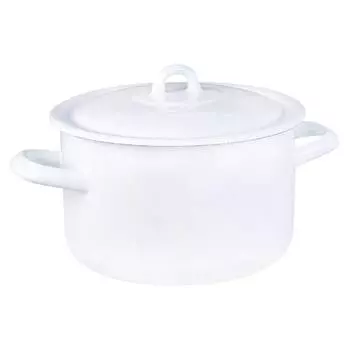 Кастрюля цилиндрическая с крышкой Ретро, 2,9 л, эмаль