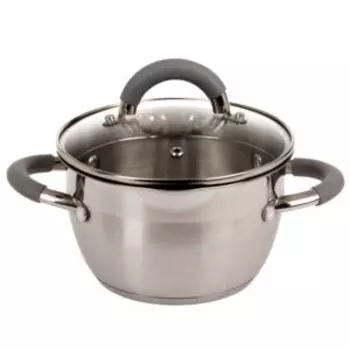 Кастрюля Домовой Flame со сливом, 1.6 л, нерж. сталь