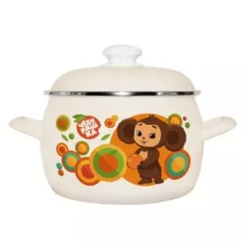 Кастрюля HITT Чебурашка Апельсин, 2 л, эмаль