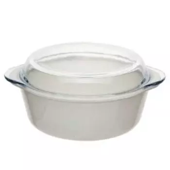 Кастрюля круглая с крышкой Borcam Non Stick Cream, 2 л, стекло