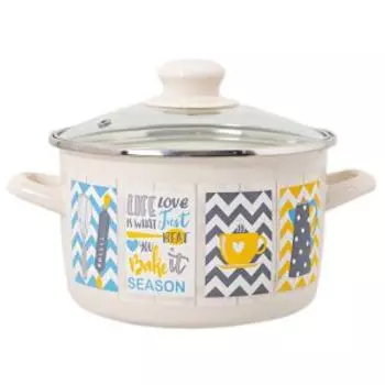 Кастрюля Metrot Кантри с крышкой, 3 л, эмаль