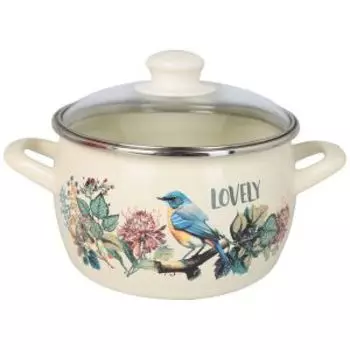 Кастрюля Metrot Певчая птичка, 3.1 л, эмаль