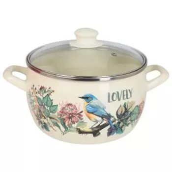 Кастрюля Metrot Певчая птичка, 5.4 л, эмаль