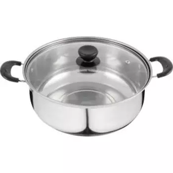 Кастрюля Promo, 3.6 л, стеклянная крышка, нерж. сталь