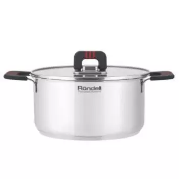 Кастрюля Rondell Stripes с крышкой, 2.8 л, нерж. сталь