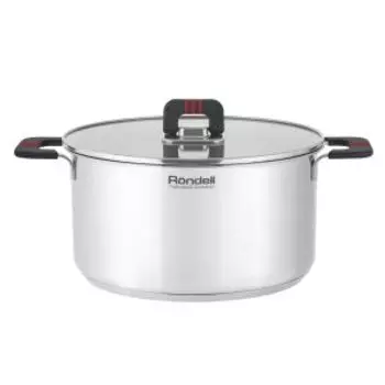 Кастрюля Rondell Stripes с крышкой, 5.2 л, нерж. сталь